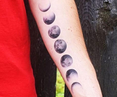 moon phase tattoo ideas on arm