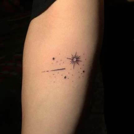 shooting star astronomy tattoo idea