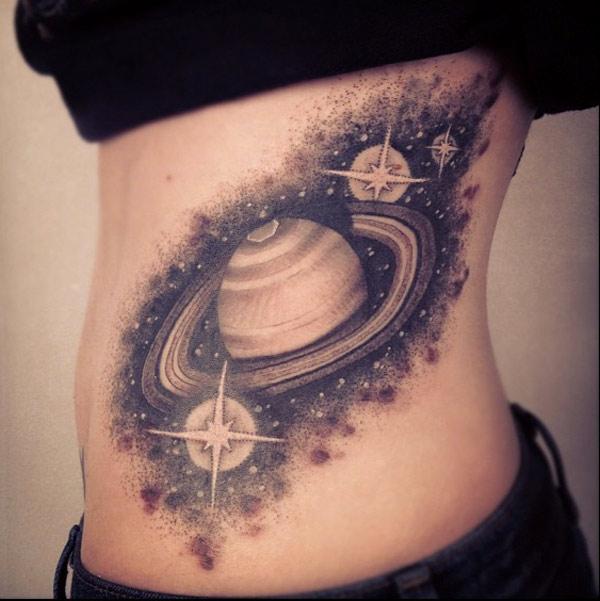solar system tattoo idea on side