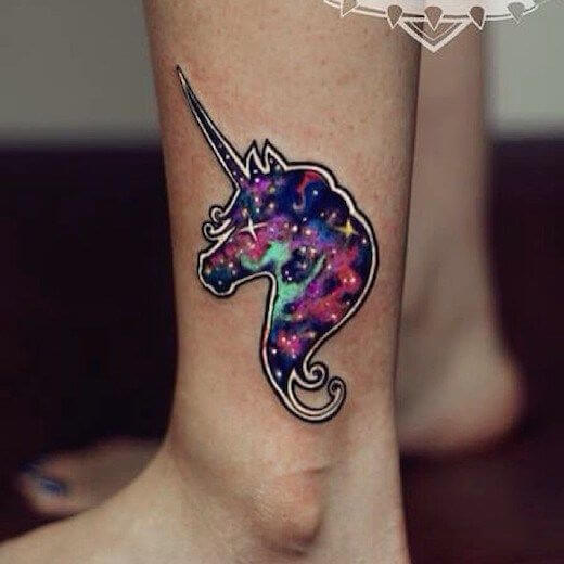 unicorn astronomy tattoo sticker ideas on ankle