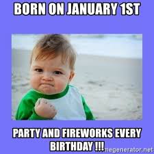 january 1st birthday fireworks meme