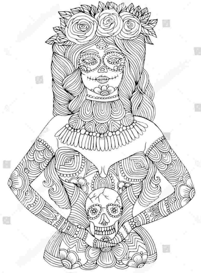 25 Free Printable Halloween Skull Coloring Pictures – EntertainmentMesh