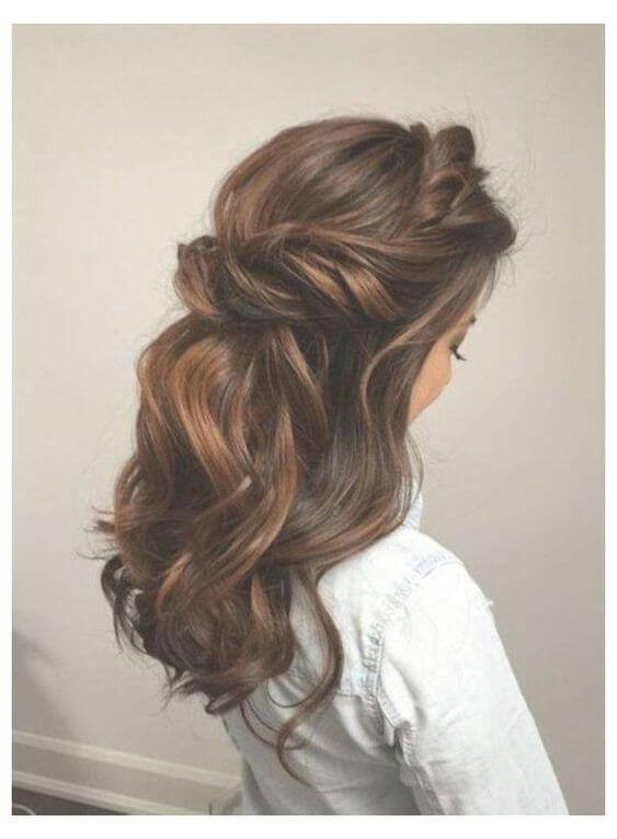 cute medium length half twist hairstyle for winter