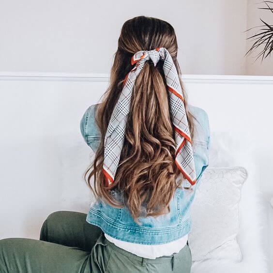 cute scarf tied hairstyles for winter
