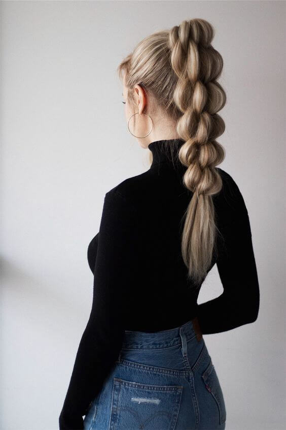cute twisted high ponytail hairstyle for winter