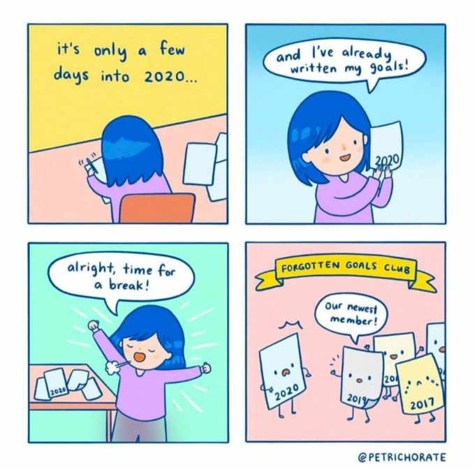 not attaining goals meme for new year