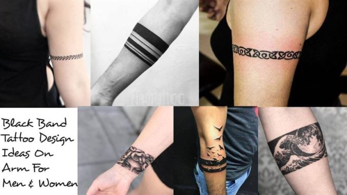 black band tattoo design ideas on arm for men and women