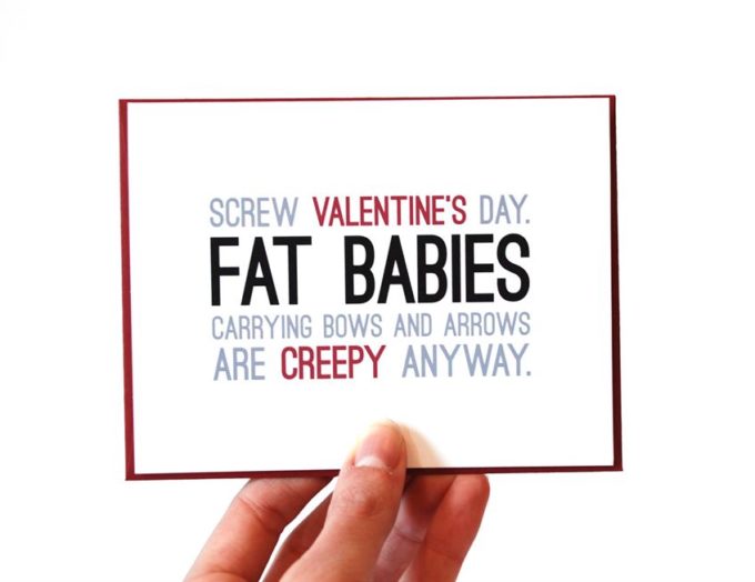 sarcastic funny valentines day message image