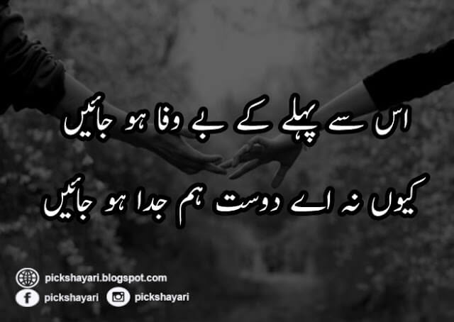bewafa dost poetry in urdu 2 lines	image
