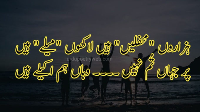 hazaro mehfil hai urdu poetry image for best friend