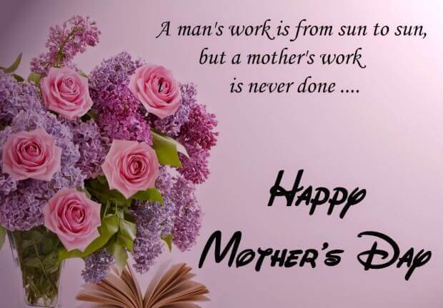 mothers work is never done quote for happy mothers day