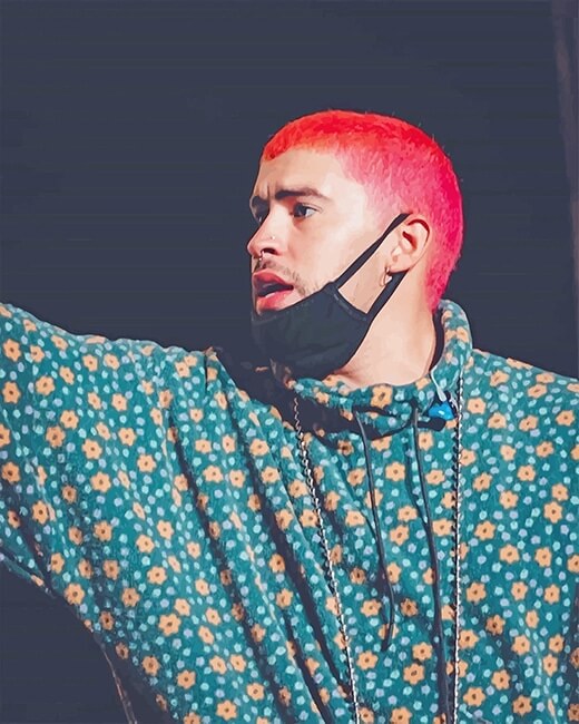 bad bunny flashy pink hairstyle
