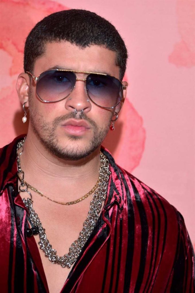bad bunny widows peak hairstyle