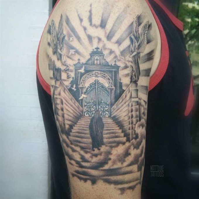 20 Meaningful Gates Of Heaven Tattoo Design Ideas – EntertainmentMesh