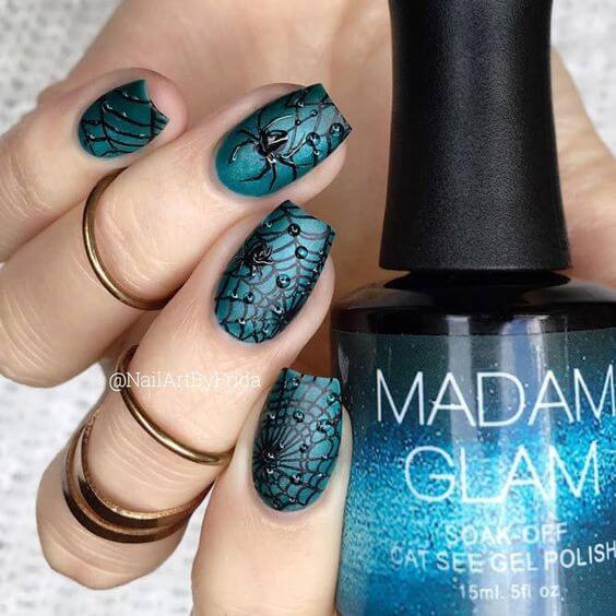 Magnificent spider web nail design ideas