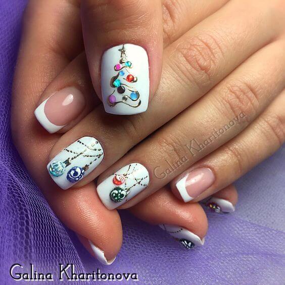 beaded christmas nail art design
