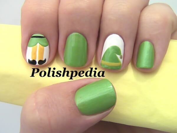 matte elf movie inspired nails design idea