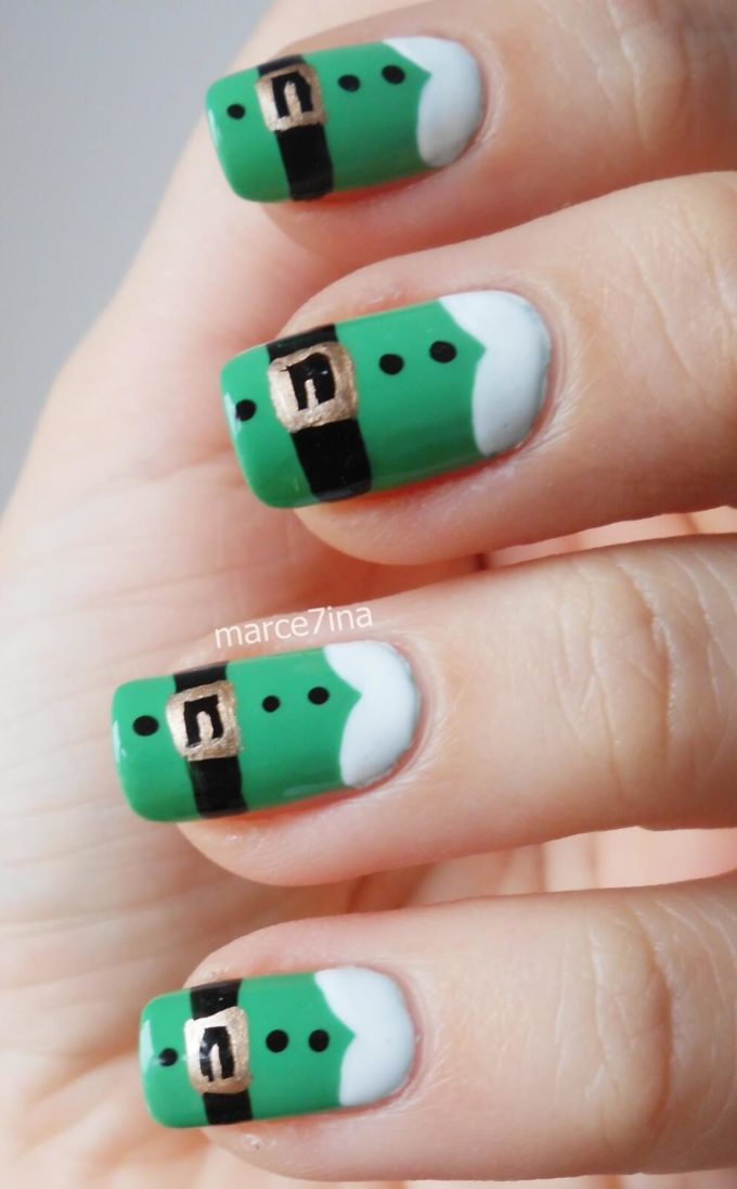 elf suits nails design idea for christmas