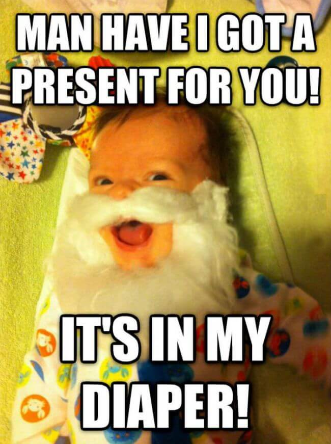 funny baby santa xmas meme