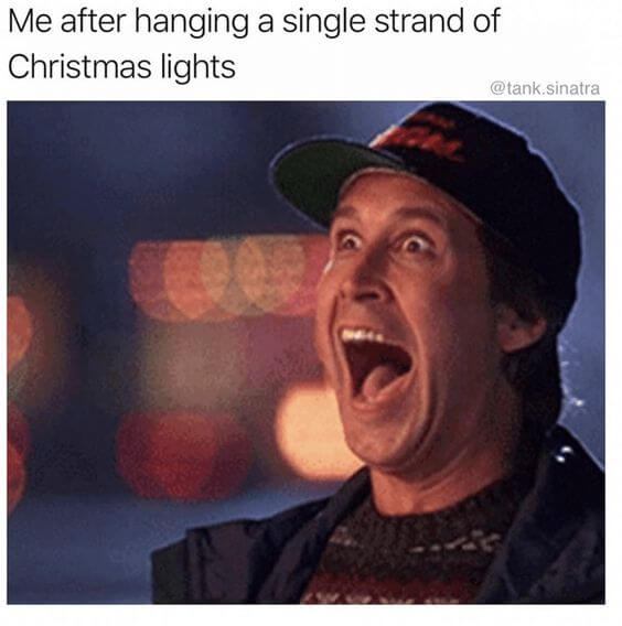 funny christmas lights meme