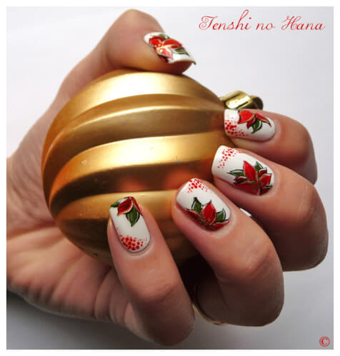 christmas flower nail art ideas