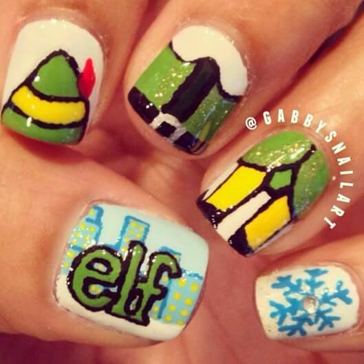 xmas elf nails design idea