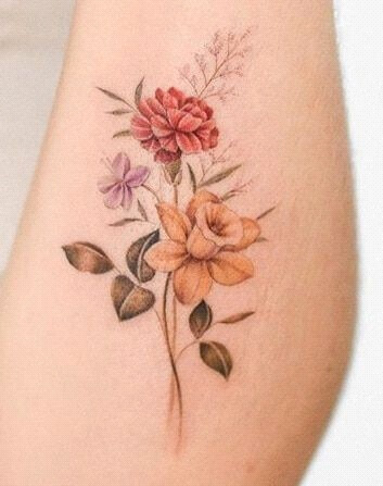 narciss daffodil flowers tattoo designs idea for march birthday
