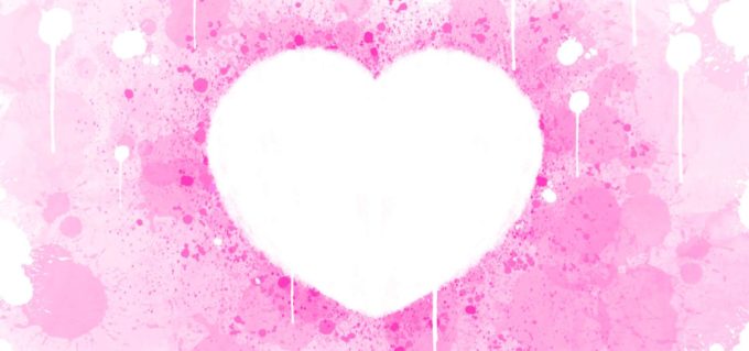 valentines day big heart drop with pink watercolor background for computer