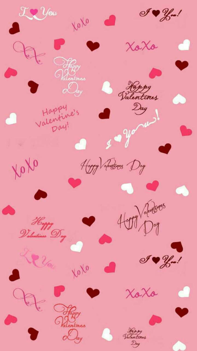 happy valentines day pink wallpaper for mobile iphone