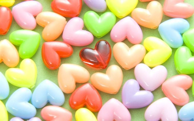 valentines day multicolor pastel beads hearts wallpaper for laptop