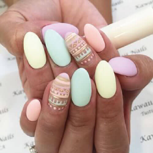 pastel easter egg nail pattern design art