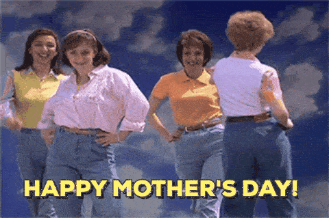 80's group of mothers wish animated happy mothers day gif image