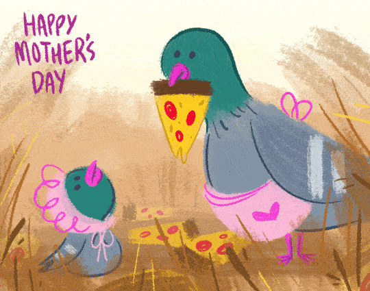 bird feeding her chick animation happy mothers day image