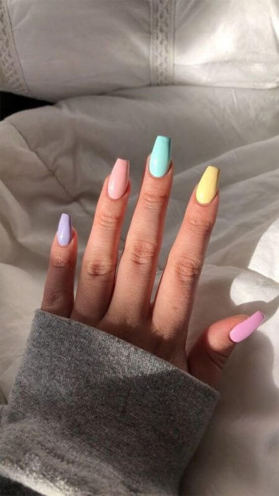 beautiful pastel spring acrylic nails idea for 2022