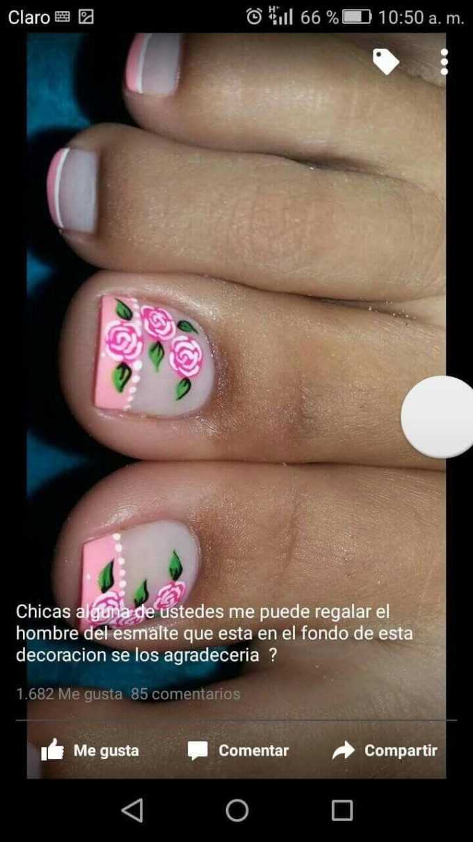 nude floral with light pink and white french tip toe nail art designs for summer