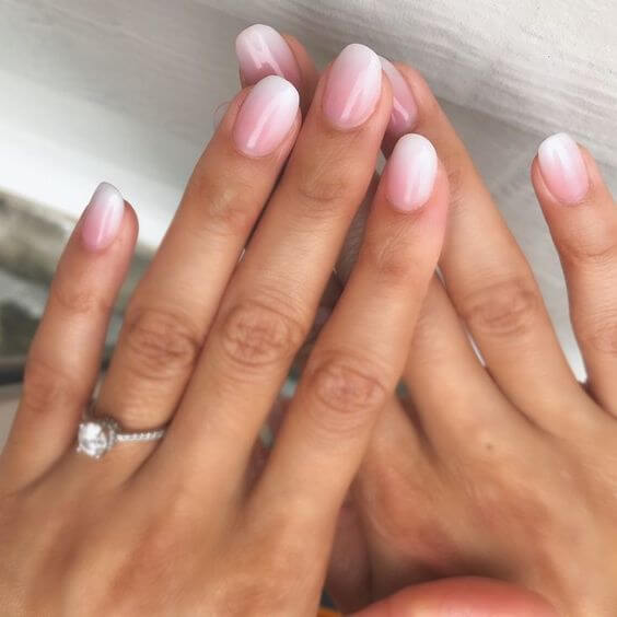 cute ombre pink oval shape nail art designs idea for 2022