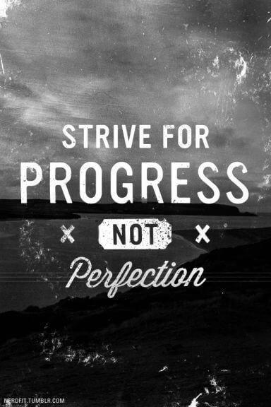 strive for progress not perfection motivational life quote image
