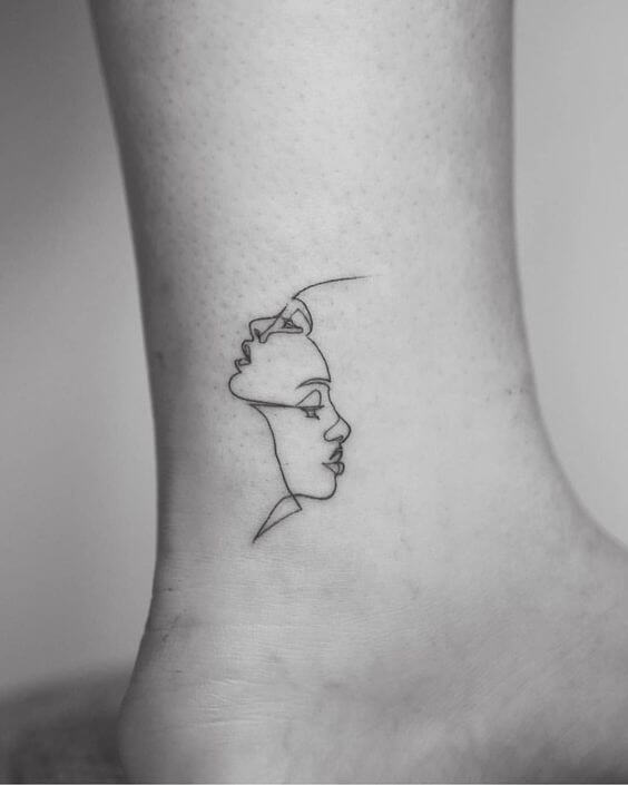 zodiac gemini small meaningful tattoo design idea on ankle for females