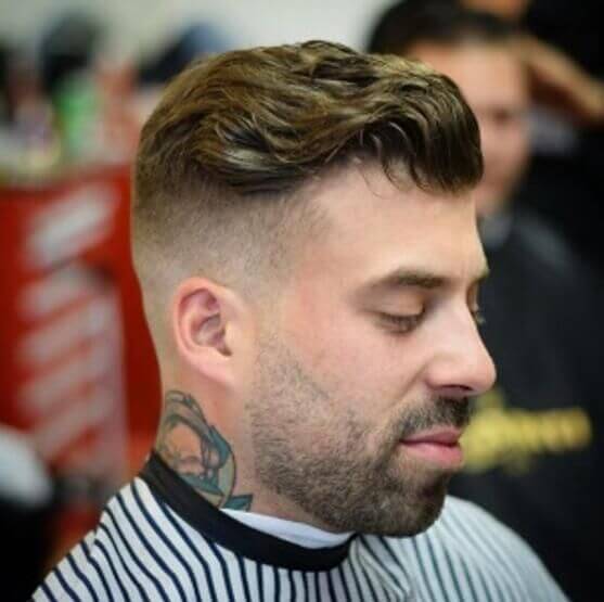 men faded sides combed haircut style for short hair