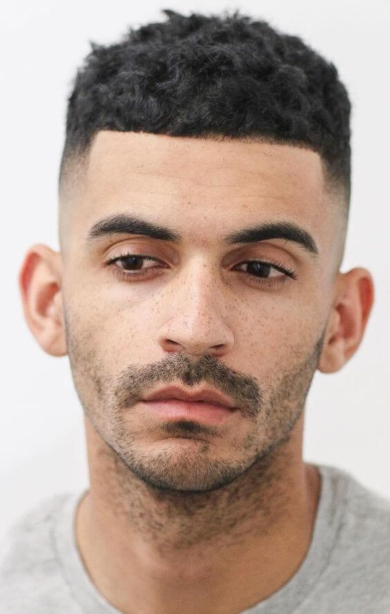 men frizzled top haircut for short hair