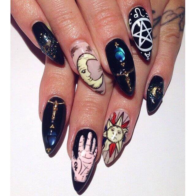 devil women witch nails art designs idea