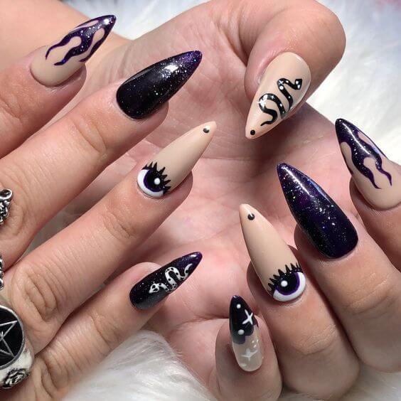amazing spiritual magic symbols witch nail art designs idea