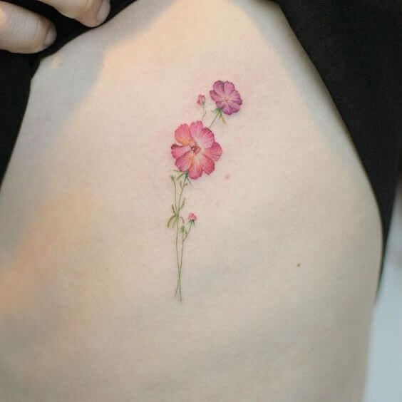 cosmos october birth flower tattoos designs idea on side ribs 