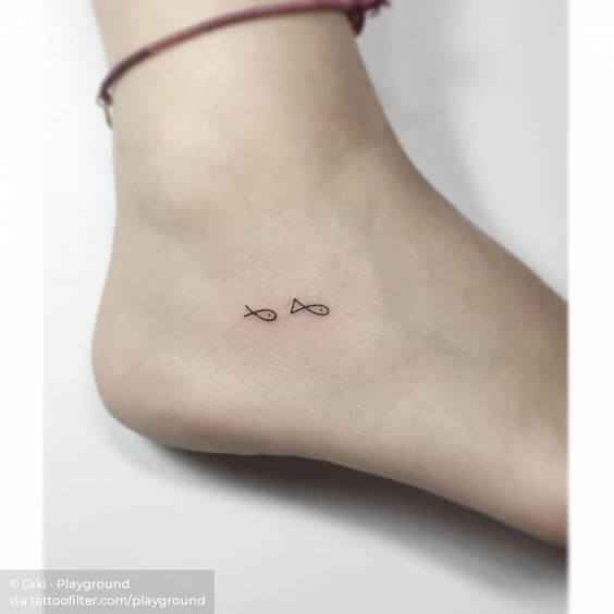 minimal fish tattoos designs ideas on foot for kids