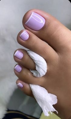 lavender with white french tip toe spring break nail art design idea