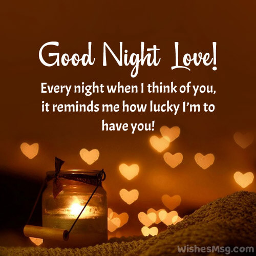 love every night romantic goodnight message with hearts background image
