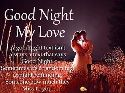 romantic goodnight my love message picture for couple