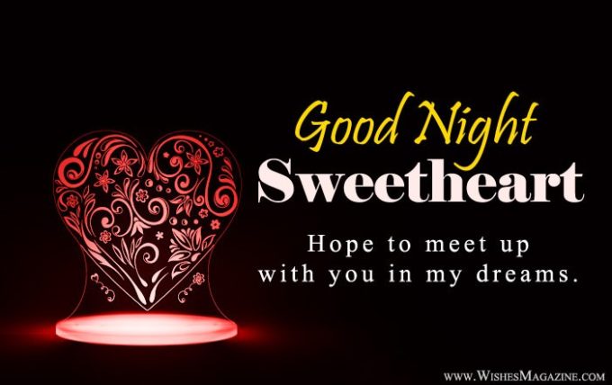 romantic goodnight sweetheart message image