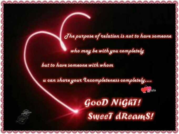 sweet dreams romantic good night quote image for love