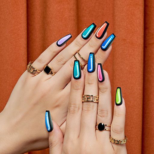square artistic comic inspired unique nails designs ideas
